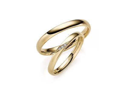 Gerstner Basic-Kollektion Trauring Paar aus 750/- Gelbgold mit Brillanten 0,015ct – Ringe Trauring mit Besatz in gelbgold und aus 750 Gelbgold.