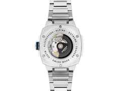 Alpina Alpiner Extreme Automatik Edelstahl 41mm blaues Zifferblatt Metallband – Herrenuhren Uhr mit Datum aus Edelstahl. Das Gehäuse ist rund und silber. Das Kautschuk / Kunststoff / Silikon Armband ist silber. Das Zifferblatt ist ein Index in blau. – Ansicht 3