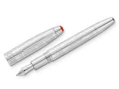 Montblanc Meisterstück X Olympic Heritage Chamonix 1924 Solitaire LeGrand Füllfederhalter M platinumbeschichtet – Schreibgeräte Füllfederhalter in silber und aus 750 Gelbgold, Edelharz, Metall, platiniert und rhodiniert.