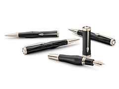Montblanc Writers Edition             2018: Homer – Schreibgeräte Stiftset in schwarz und aus 750 Gelbgold und Edelharz.