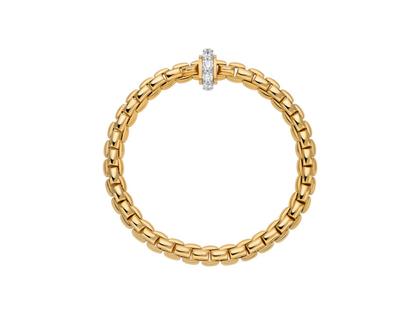 Fope Eka Flex'It   Armband  mittel Gelbgold 1 Ronde mit Brillanten 1,22ct M flexibel – Armschmuck Armband aus 750 Gelbgold, 750 Weißgold und und . – Ansicht 2