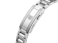 TAG Heuer Aquaracer Professional 200 Solargraph Quarz Edelstahl 34mm türkises Zifferblatt Metallband – Damenuhren Uhr mit Datum aus Edelstahl. Das Gehäuse ist rund und silber. Das Edelstahlarmband ist silber. Das Zifferblatt ist ein Index in türkis. – Ansicht 4