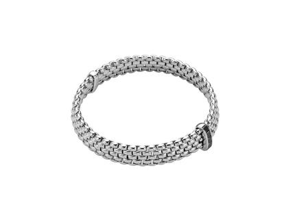 Fope Panorama Flex'It Men Armband  mittel Weißgold M mit schwarzen Diamanten 0,700ct flexibel – Armschmuck Armband aus 750 Weißgold.