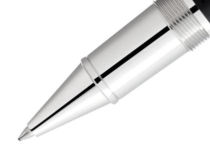 Montblanc Writers Edition                   2023: Robert Louis Stevenson Limited Edition Rollerball – Schreibgeräte Rollerball in schwarz und aus 750 Gelbgold, Edelharz, Metall, platiniert und rhodiniert. – Ansicht 4