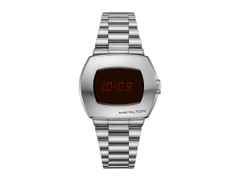 Hamilton PSR Edelstahl – Herrenuhren Uhr ohne Datum aus Edelstahl. Das Gehäuse ist sonstige Form und silber. Das Edelstahlarmband ist silber. Das Zifferblatt ist digital und schwarz.