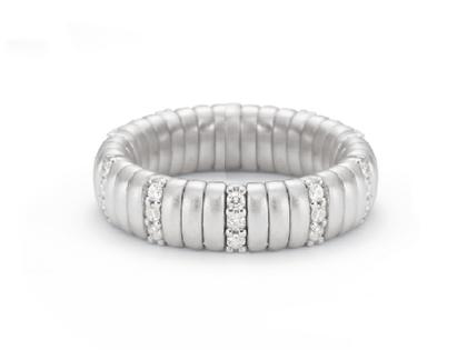 Silhouette Schmuck Tennis Flex Ring Weißgold mit Brillanten 0,35ct – Ringe Ring mit Besatz aus 750 Weißgold.