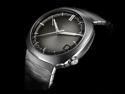 H. Moser & Cie. Streamliner Perpetual Calendar Anthrazit Fumé Handaufzug Edelstahlband 42mm graues Zifferblatt Metallband – Herrenuhren Uhr mit Datum aus Edelstahl. Das Gehäuse ist rund und silber. Das Edelstahlarmband ist silber. Das Zifferblatt ist ein Index in grau. – Ansicht 2