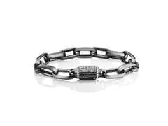 Capolavoro Love Lock 01 Armband Weißgold Schwarz rhodiniert 19cm mit Brillanten 0,323ct – Armschmuck Armband aus 750 Weißgold und und rhodiniert.