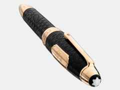 Montblanc Around the World in 80 Days Solitaire LeGrand Rollerball dunkelgrau – Schreibgeräte Rollerball in grau und aus Holz, Edelharz, platiniert und vergoldet. – Ansicht 4