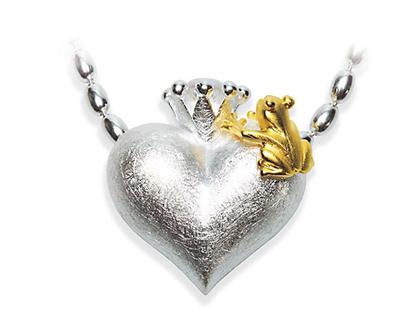 Drachenfels Design Froschkönig und Froschbaby Anhänger mit Perle – Anhänger Anhänger mit Besatz aus 925 Silber, 925 Silber vergoldet und und .