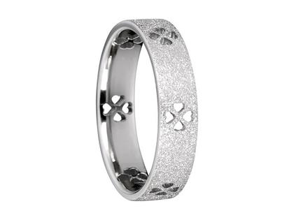 Bering Arctic Symphony Innenring breit Sparkling Effekt Edelstahl Kleeblatt – Ringe Ring aus Edelstahl.