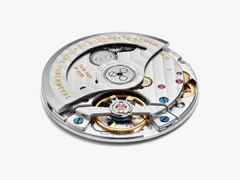 Nomos Glashütte Minimatik neomatik 35 Champagner Automatik Edelstahl 35mm beiges Zifferblatt beiges Lederband – Damenuhren Uhr ohne Datum aus Edelstahl. Das Gehäuse ist rund und silber. Das Lederarmband ist braun. Das Zifferblatt ist arabisch Index und beige. – Ansicht 5