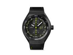 Porsche Design Monobloc  Actuator Chronotimer Flyback Acid Green – Herrenuhren Chronograph aus Titan und Titancarbid beschichtet. Das Gehäuse ist rund und schwarz. Das Kautschuk / Kunststoff / Silikon Armband ist schwarz. Das Zifferblatt ist ein Index in schwarz.
