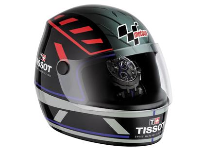 Tissot T-Race MotoGP            2017 Chronograph Limited Edition Quarz anthrazit electric blue – Herrenuhren Chronograph aus Edelstahl und PVD beschichtet. Das Gehäuse ist rund und anthrazit. Das Kautschuk / Kunststoff / Silikon Armband ist schwarz. Das Zifferblatt ist ein Index in grau. – Ansicht 5