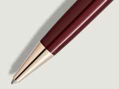 Montblanc Meisterstück Burgundy Red Midsize Kugelschreiber rotes Edelharz vergoldet – Schreibgeräte Kugelschreiber in rot und aus Edelharz und vergoldet. – Ansicht 3