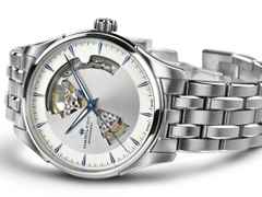 Hamilton Jazzmaster Open Heart Automatik Edelstahl 40mm silbernes Zifferblatt Metallband – Herrenuhren Uhr ohne Datum aus Edelstahl. Das Gehäuse ist rund und silber. Das Edelstahlarmband ist silber. Das Zifferblatt ist ein Index in silber. – Ansicht 3