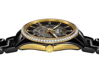 Rado HyperChrome Automatik Diamonds Keramik 42mm schwarzes Zifferblatt schwarzes Keramikband – Herrenuhren Uhr ohne Datum aus Keramik. Das Gehäuse ist rund und schwarz. Das Keramikarmband ist schwarz. Das Zifferblatt ist ein Index in schwarz. – Ansicht 3