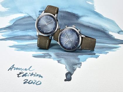 Glashütte Original Sixties Chronograph Automatik Edelstahl 42mm blaues Zifferblatt braunes Lederband – Herrenuhren Chronograph aus Edelstahl. Das Gehäuse ist rund und silber. Das Lederarmband ist braun. Das Zifferblatt ist arabisch Index und blau. – Ansicht 6
