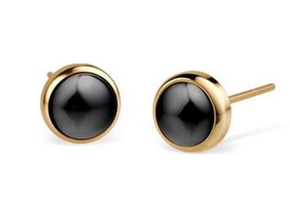 Bering Link Ohrstecker Edelstahl IP gelb Keramik schwarz – Ohrschmuck Ohrstecker aus Edelstahl, Keramik und und .