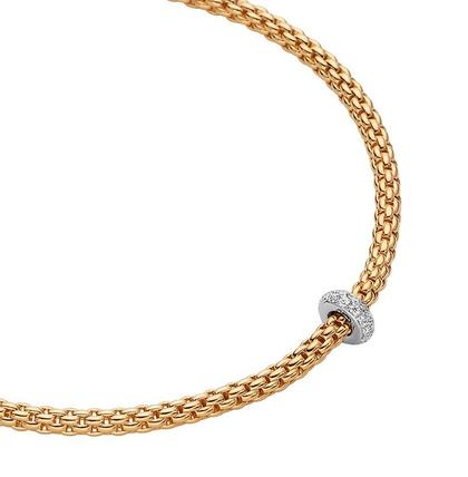 Fope Prima Collier  Gelbgold – Halsschmuck Collier aus 750 Gelbgold, 750 Weißgold und und . – Ansicht 2