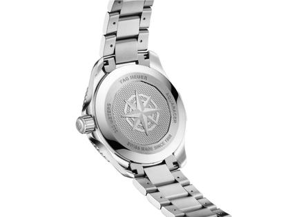 TAG Heuer Aquaracer Professional 200 Solargraph Quarz Edelstahl 40mm grünes Zifferblatt Metallband – Herrenuhren Uhr mit Datum aus Edelstahl. Das Gehäuse ist rund und silber. Das Edelstahlarmband ist silber. Das Zifferblatt ist ein Index in grün. – Ansicht 3