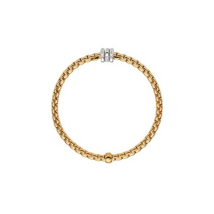 Fope Eka Tiny Armband Gelbgold schmal mit Brillanten – Armschmuck Armband aus 750 Gelbgold. – Ansicht 2