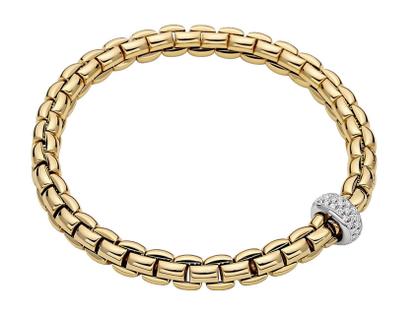 Fope FlexIt Armband  schmal Pavé mit Brillanten Gelbgold – Armschmuck Armband aus 750 Gelbgold, 750 Weißgold und und .