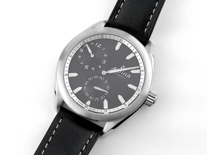 Juwelier Roller Alpiner Regulateur Automatik Edelstahl 45mm schwarz AL-650BBS5E6 Full Set mit Garantie Occasion Neu – Herrenuhren Uhr ohne Datum aus Edelstahl. Das Gehäuse ist rund und silber. Das Lederarmband ist schwarz. Das Zifferblatt ist arabisch Index und schwarz. – Ansicht 4