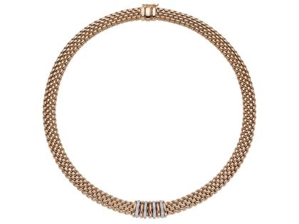 Fope Panorama Collier  mit 9 Ronden Roségold mit Brillanten – Halsschmuck Collier aus 750 Rotgold. – Ansicht 2