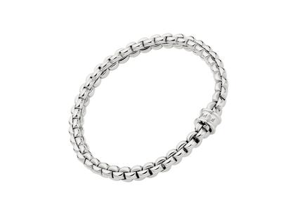 Fope Eka Flex'It  Armband   schmal Weißgold 1 Ronde mit Brillant 0,01ct M flexibel – Armschmuck Armband aus 750 Weißgold. – Ansicht 2