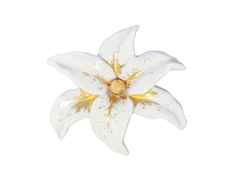 Meissen Bloom Collection Brosche "Blüte" Silber vergoldet 4,8x5,5cm in Gold staffiert – Ansteckschmuck Brosche in weiß und aus 925 Silber vergoldet und Porzellan.