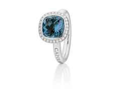 Capolavoro Twinkle Balloon Ring Medium Weißgold mit London Blue Topas und Brillanten – Ringe Ring mit Besatz aus 750 Weißgold.