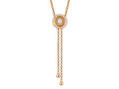 Jörg Heinz Swing Boho Y-Collier XL Roségold 80cm mit naturbraunen Brillanten 1,44ct – Halsschmuck Collierkette aus 750 Rotgold. – Ansicht 2