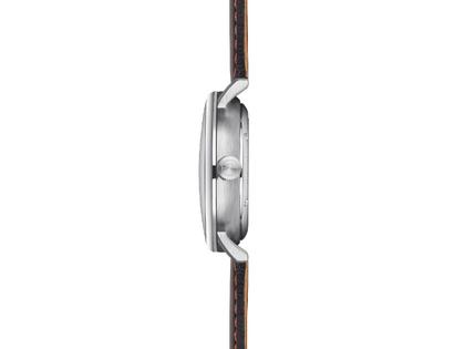 Sternglas Naos Pro Automatik Edelstahl 38mm graues Zifferblatt braunes Lederband – Herrenuhren Uhr mit Datum aus Edelstahl. Das Gehäuse ist rund und silber. Das Lederarmband ist braun. Das Zifferblatt ist arabisch Index und grau. – Ansicht 3