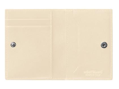 Montblanc Meisterstück 4810 Mini-Brieftasche 4 cc Leder Elfenbein Knopfverschluss – Lederwaren Leder Brieftasche in beige und aus Leder. – Ansicht 3