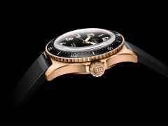 Glashütte Original SeaQ Panoramadatum Automatik Rotgold 43mm schwarzes Zifferblatt schwarzes Kautschukband – Herrenuhren Uhr mit Datum aus 750 Rotgold. Das Gehäuse ist rund und roségold. Das Kautschuk / Kunststoff / Silikon Armband ist schwarz. Das Zifferblatt ist arabisch Index und schwarz. – Ansicht 4