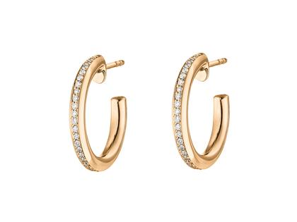 Henrich & Denzel Mikado Soft Creolen Roségold mit Brillanten – Ohrschmuck Creolen aus 750 Rotgold.