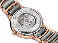 Rado Centrix Diamonds Automatik Edelstahl Roségold-PVD 30,5mm weißes Zifferblatt Metallband – Damenuhren Uhr mit Datum aus Edelstahl, Keramik und PVD beschichtet. Das Gehäuse ist rund und roségold. Das Keramikarmband ist grau. Das Zifferblatt ist ein Index in weiß. – Ansicht 4