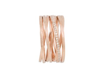 Schmuckwerk Saturn Rotgold:  Damenring – Ringe Ring mit Besatz aus 750 Rotgold.