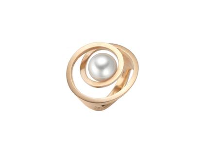 Angela Hübel Pirouette Ring Roségold mit weißer Südsee-Zuchtperle – Ringe Ring mit Besatz aus 750 Rotgold.