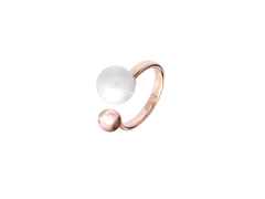 Meissen Pearl Collection  Circle Ring Roségold mit weißer Perle aus Meissener Porzellan® – Ringe Ring aus 750 Rotgold, Porzellan und und .