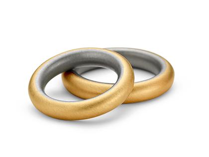 Niessing Performance Ring oval 4,5mm Feingold / Platin – Ringe Trauring aus 1000 Gold, 950 Platin und und .