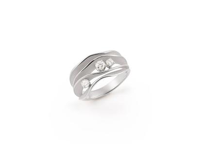 Cammilli Firenze Dune Embassy Ring White Ice Gold 4-reihig mit Brillanten 0,330ct – Ringe Ring mit Besatz in silber und aus 750 Weißgold.