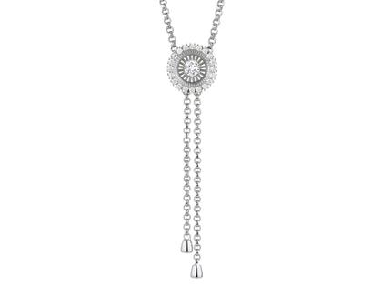 Jörg Heinz Swing Boho Y-Collier XL Weißgold 80cm mit Brillanten 1,44ct – Halsschmuck Collier in silber und aus 750 Weißgold. – Ansicht 2