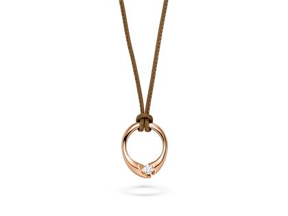 Schaffrath Calla Anhänger Roségold 45cm mit Brillant 0,100ct – Anhänger Anhänger mit Besatz aus 750 Rotgold.