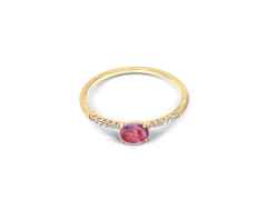 Nanis Dancing in the Rain Tourmalines Ring Gelbgold roter  Turmalin klein – Ringe Ring mit Besatz aus 750 Gelbgold.