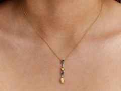 Nanis Dancing in the Rain Azure Collier Gelbgold London Blue Topas – Halsschmuck Collier aus 750 Gelbgold. – Ansicht 3