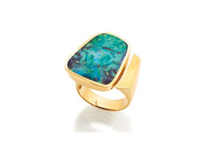 Cédé Art of Jewellery Ring Gelbgold mit Opal – Ringe Ring mit Besatz aus 750 Gelbgold.