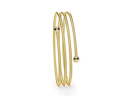 Niessing Colette C Embrace Armreif 3-fach Classic Yellow mit zweifachem Besatz – Armschmuck Armreif aus 750 Gelbgold.
