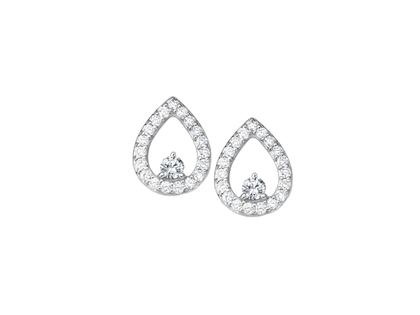 Giloy-Bellaluce Bella Luce Luna Ohrstecker 0,30ct – Ohrschmuck Ohrstecker aus 585 Weißgold.